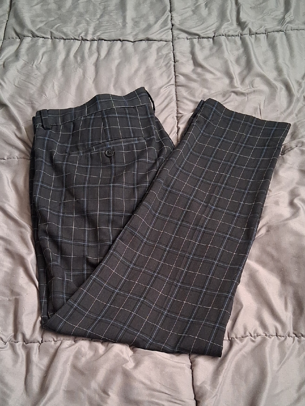H&M Dark Gray Windowpane Dress Pants